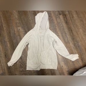 White zip up jacket size medium